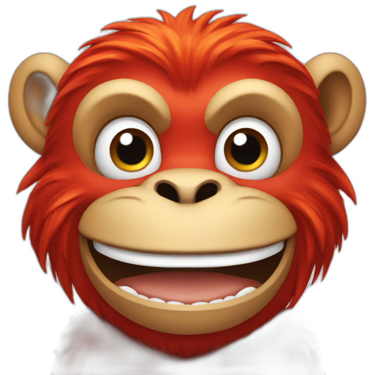 red monkey happy emoji