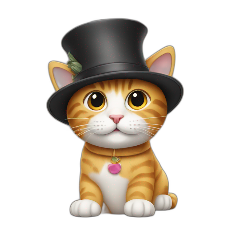 A cat with a hat emoji