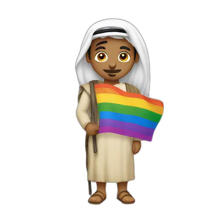 Arab with gay flag emoji