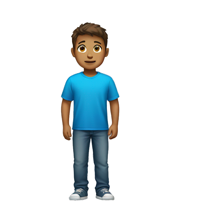 standing boy with blue shirt emoji