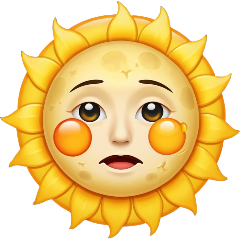 moon in front of the sun (in an eclipse) with classic emoji tear ...