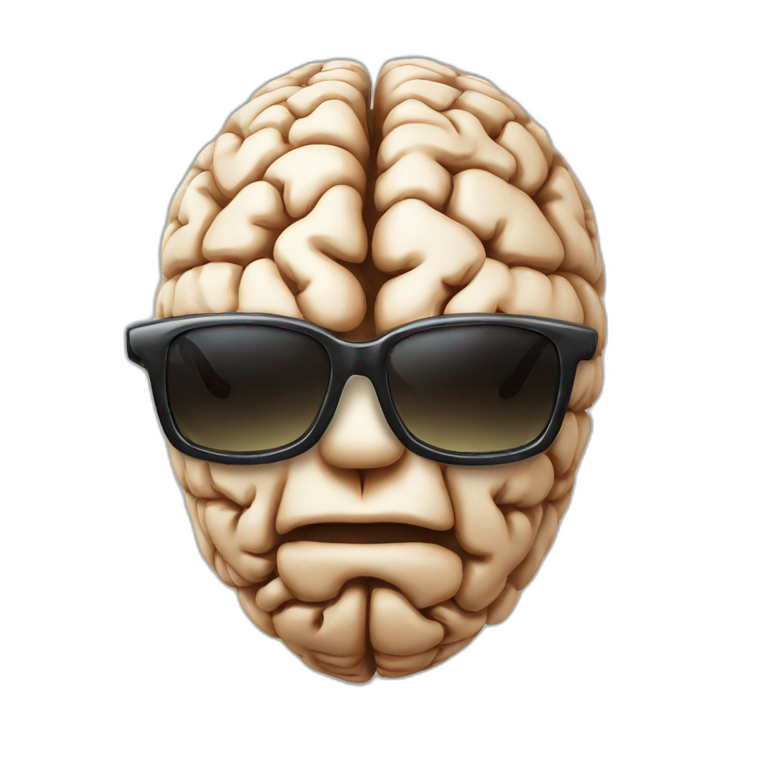 Brain wearing sunglasses emoji