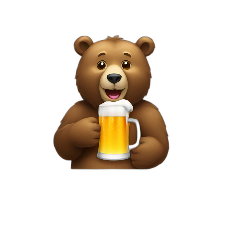 Bear drinking beer emoji