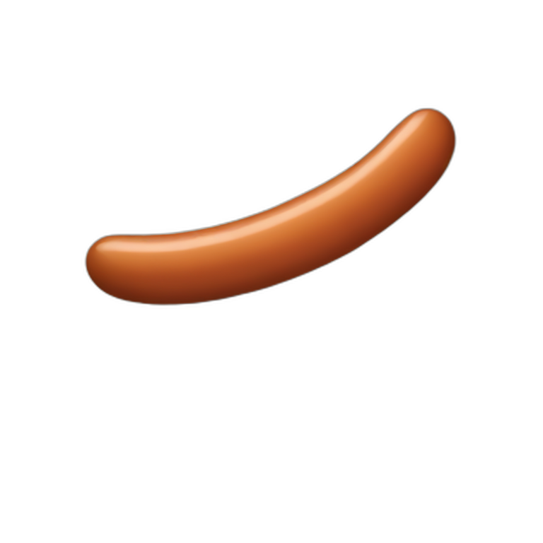 A flying sausage emoji