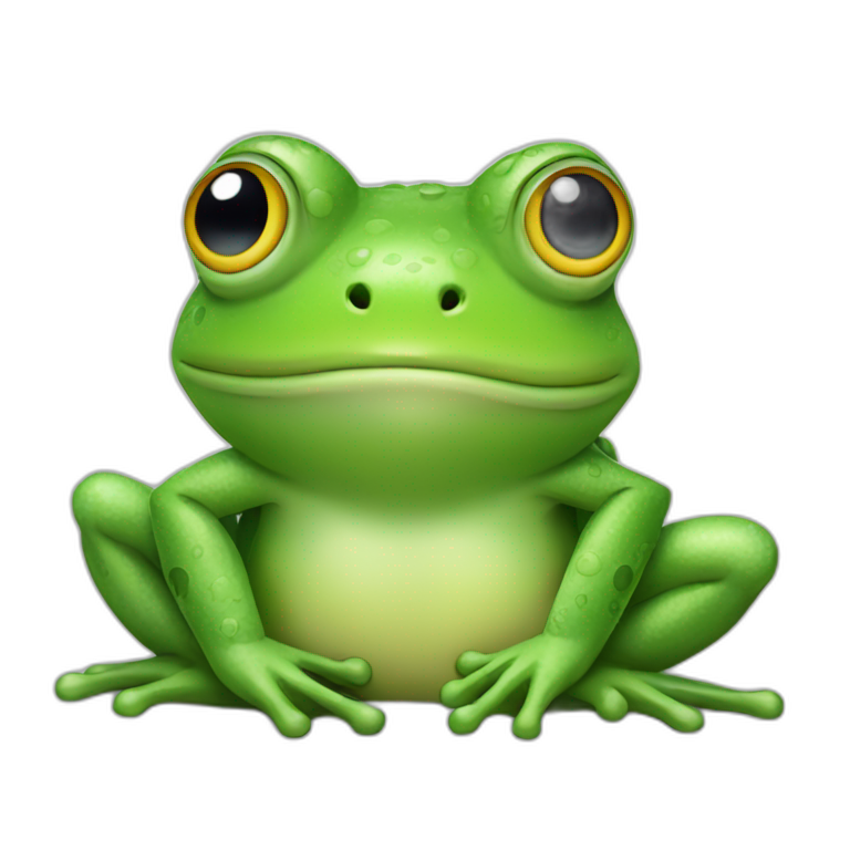 frog wearing a suıt emoji