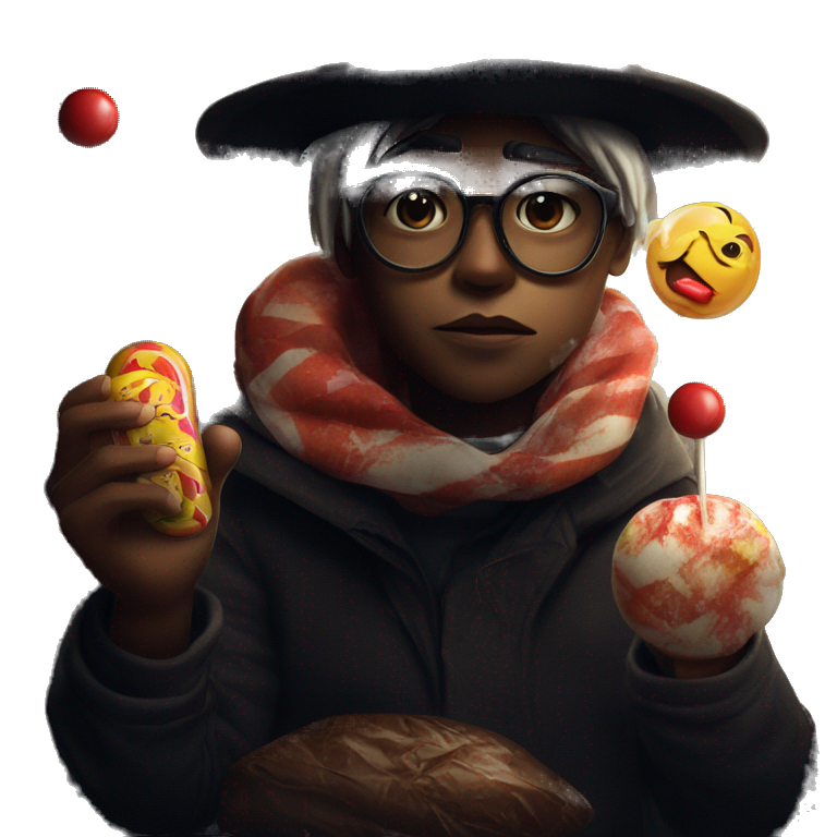 boy with candy and glasses emoji