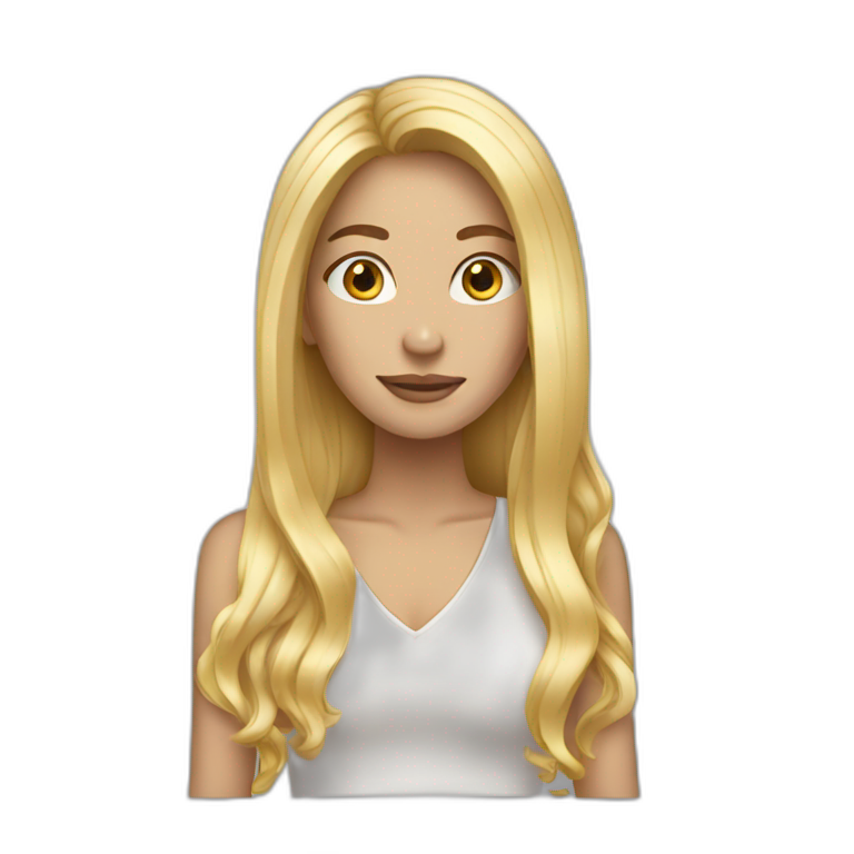Woman long blond hair emoji
