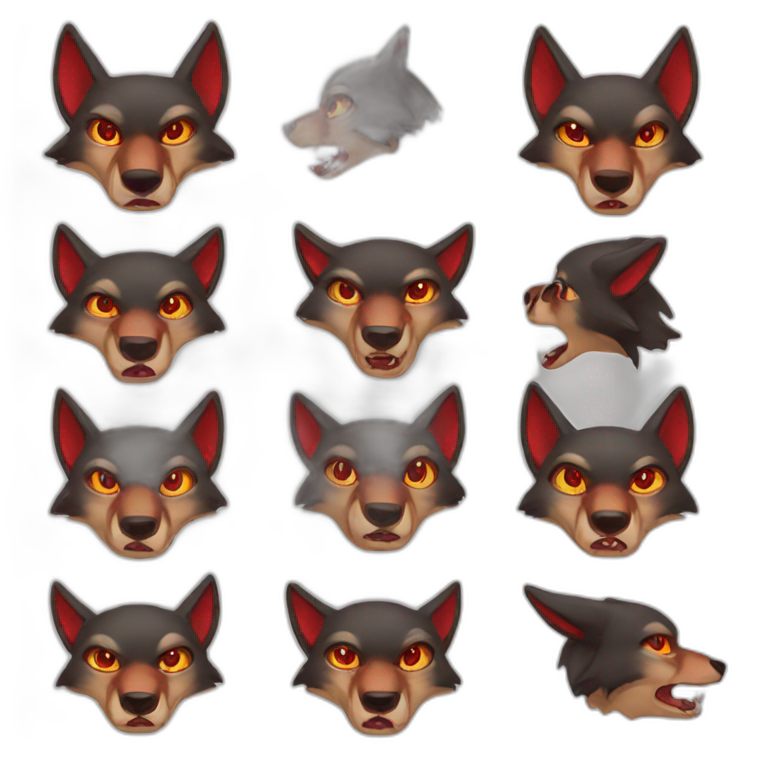 Demon red wolf emoji