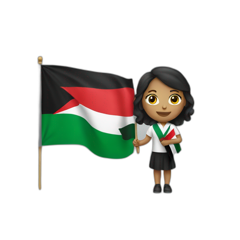 white women holding palestine flag emoji
