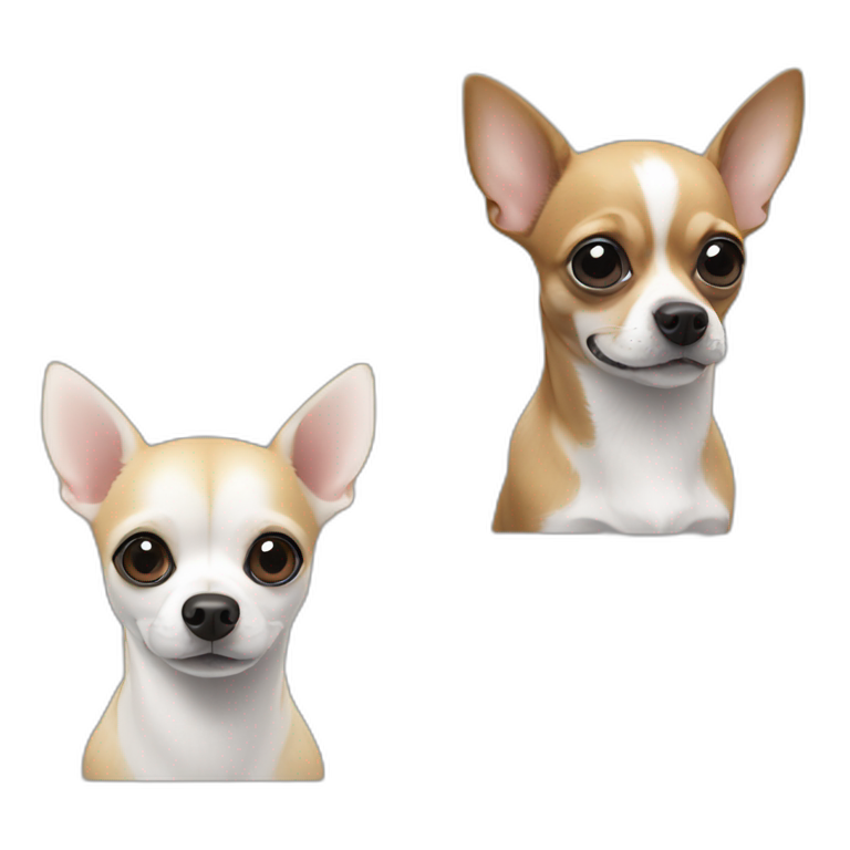 chihuahua black and white, and dog snout black emoji