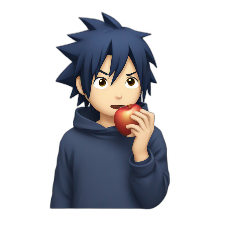 Sasuke eating apple emoji