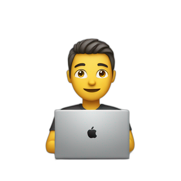 programmer on front of laptop emoji