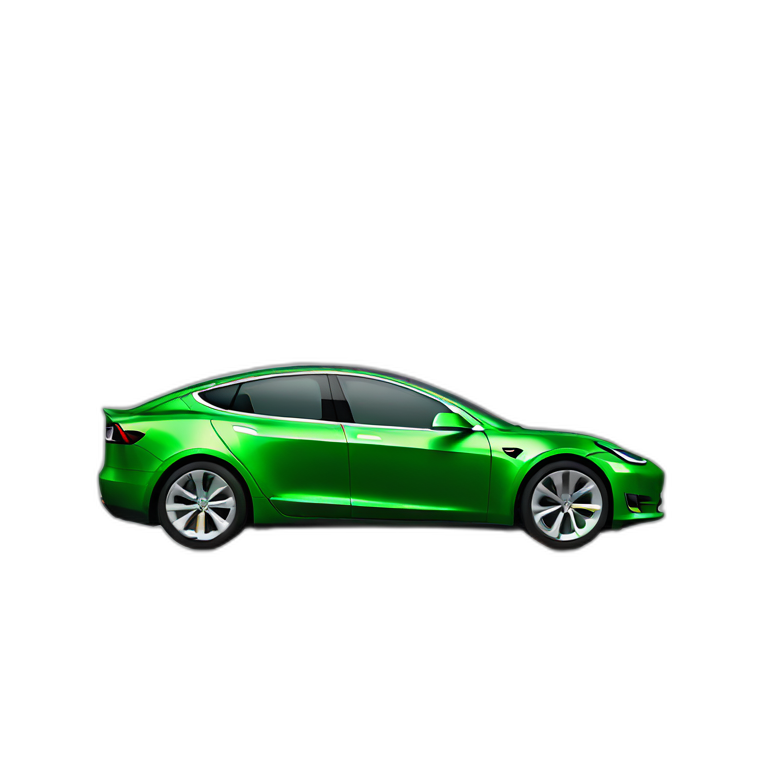Green Tesla car emoji