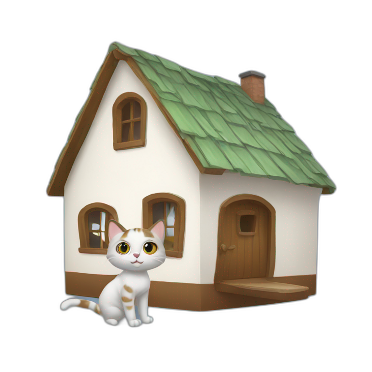 Cat in house emoji