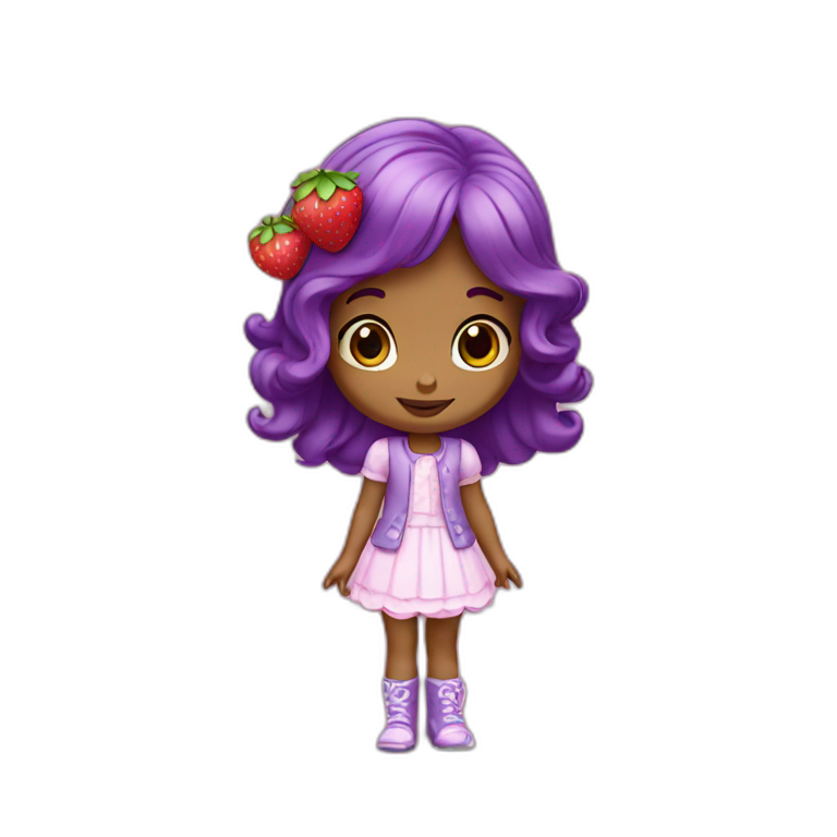 strawberry shortcake girl purple emoji