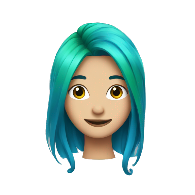 blue and green hair emoji