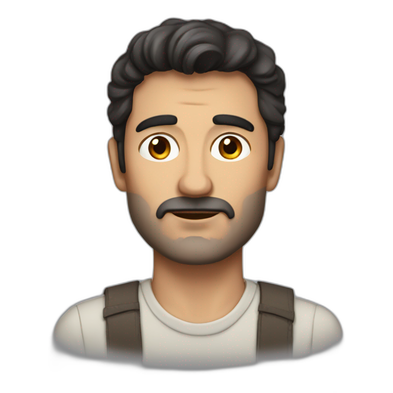 dark-haired Spanish man without beard, 50 years old emoji