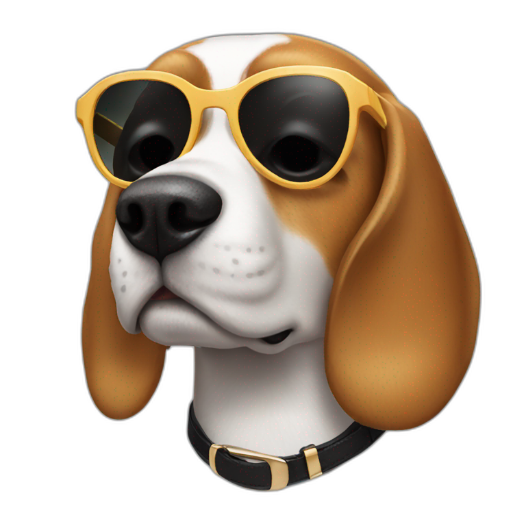 Beagle with sunglasses emoji