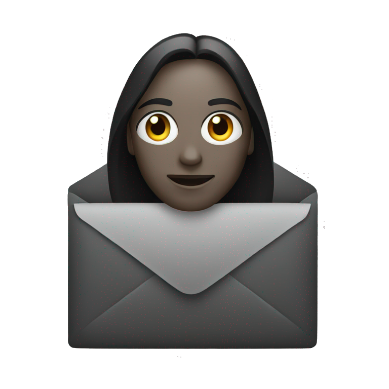 an email but black emoji