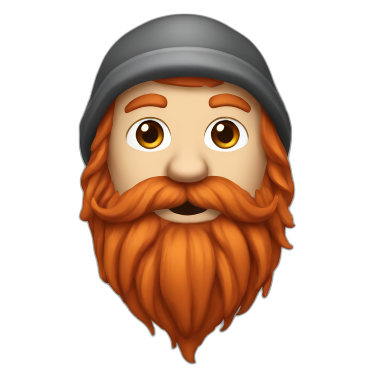 create a dwarf with a long red beard emoji