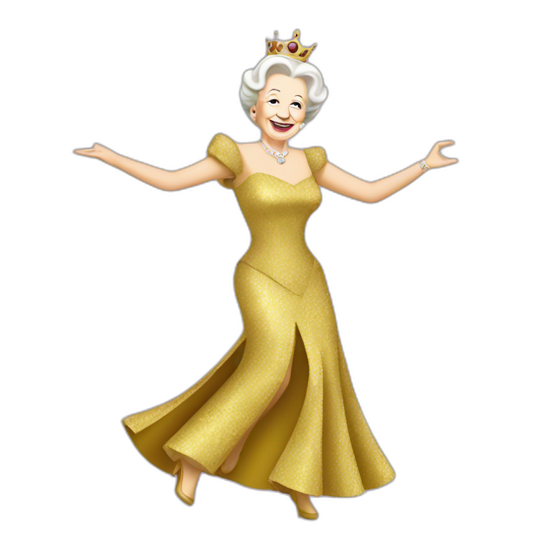 disco queen Elizabeth dancing emoji