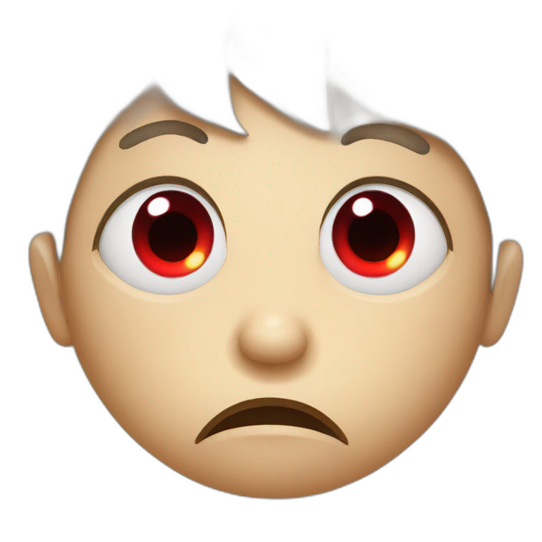 Tired red eyes face emoji