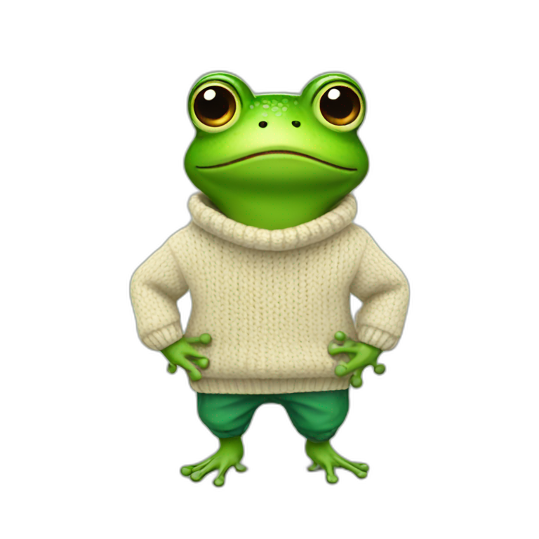 frog wearing a sweater emoji
