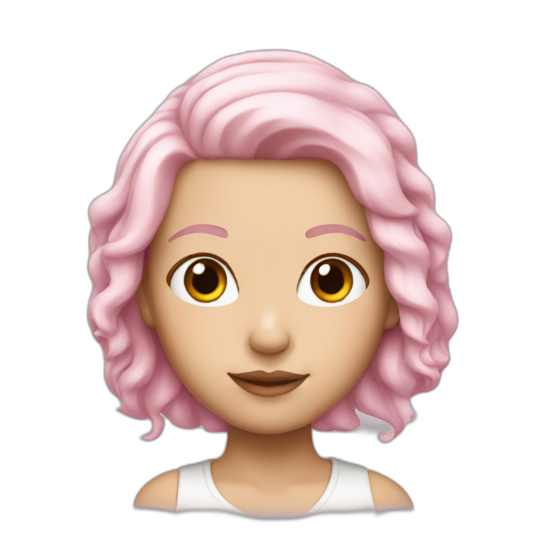 WHITE girl with  LIGHT pink hair emoji