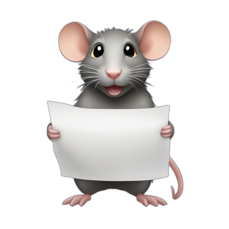 rat with a sheet of paper emoji