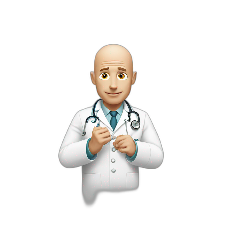 Johnny Sins actor dressed as a doctor, rubbing his hands emoji