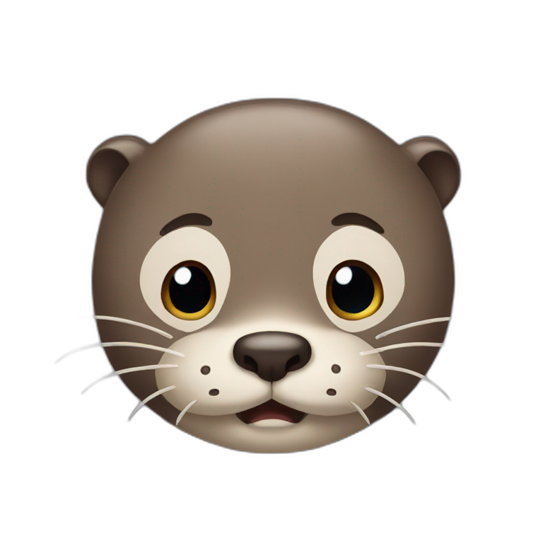 Forgetful otter face with its hands emoji