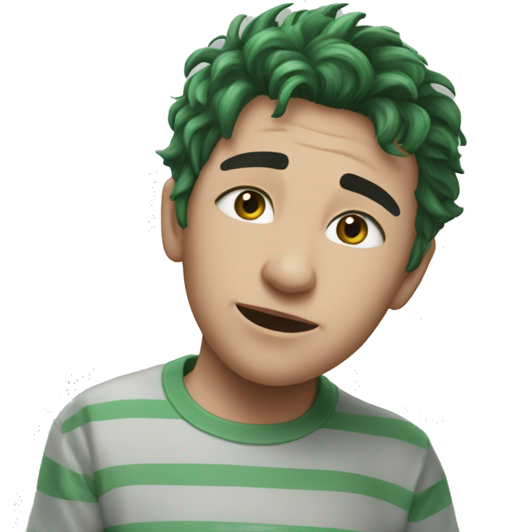green hair boy portrait pose emoji