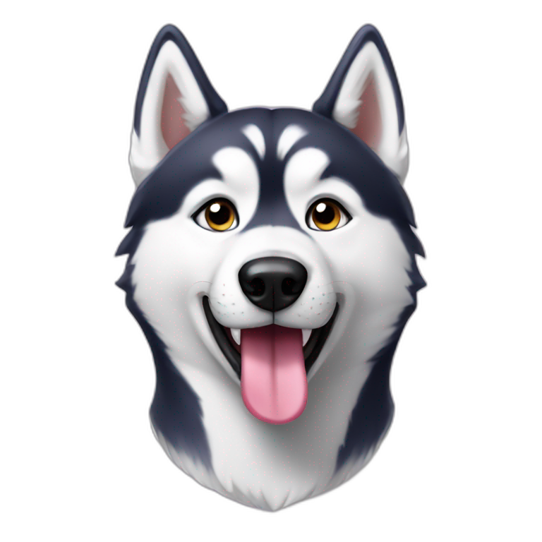 husky with tongue out emoji