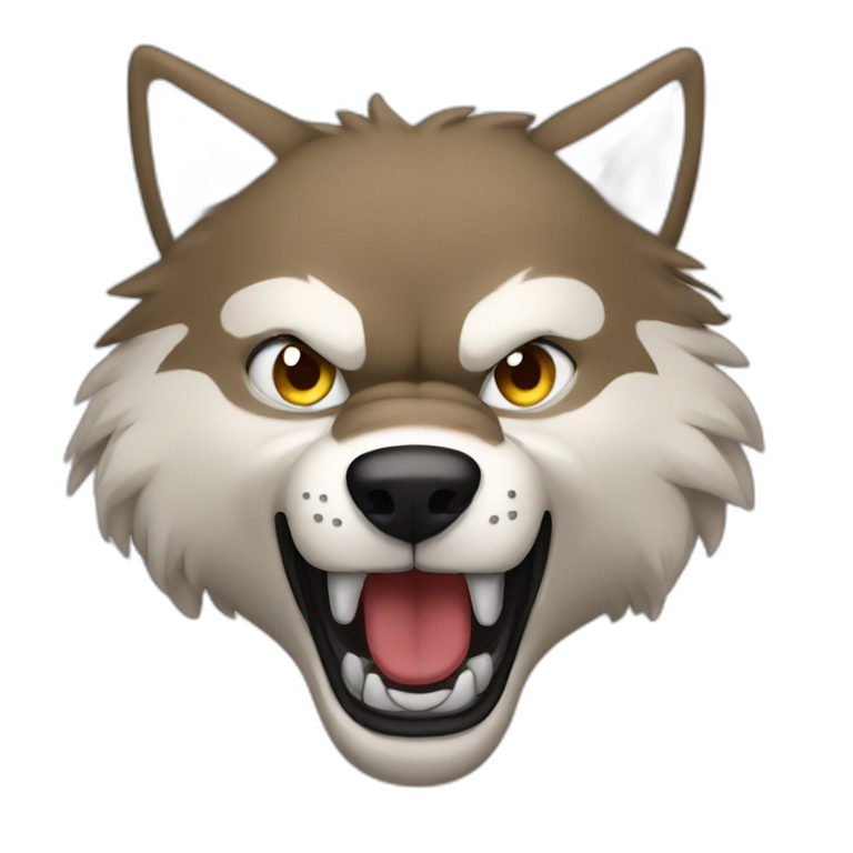 Wrestling wolf emoji