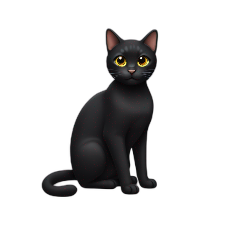 all-black-cat-body-cut-tail emoji
