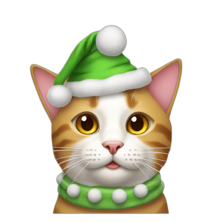 Christmas hat cat emoji