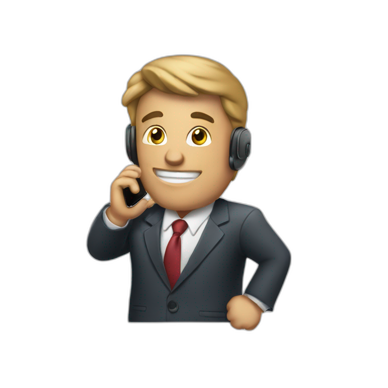 business man talking on the iphone emoji