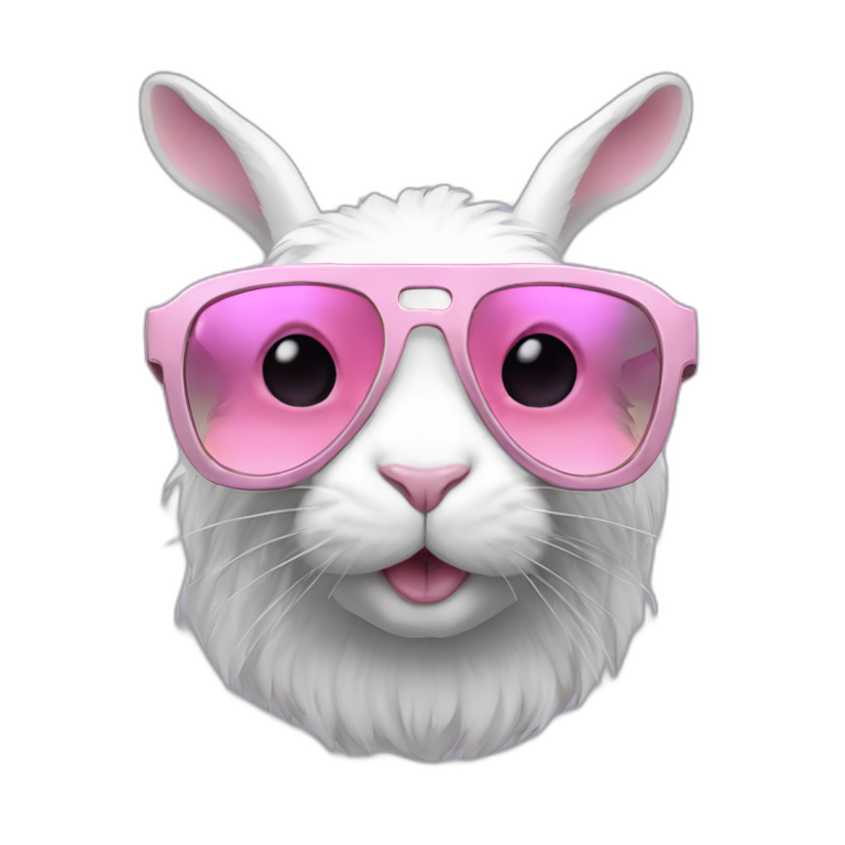 pale pink rage rabbit cyberpunk sunglasses emoji