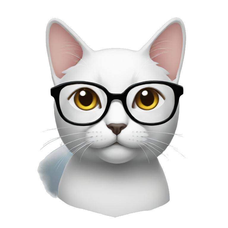 cat black with glasses  emoji