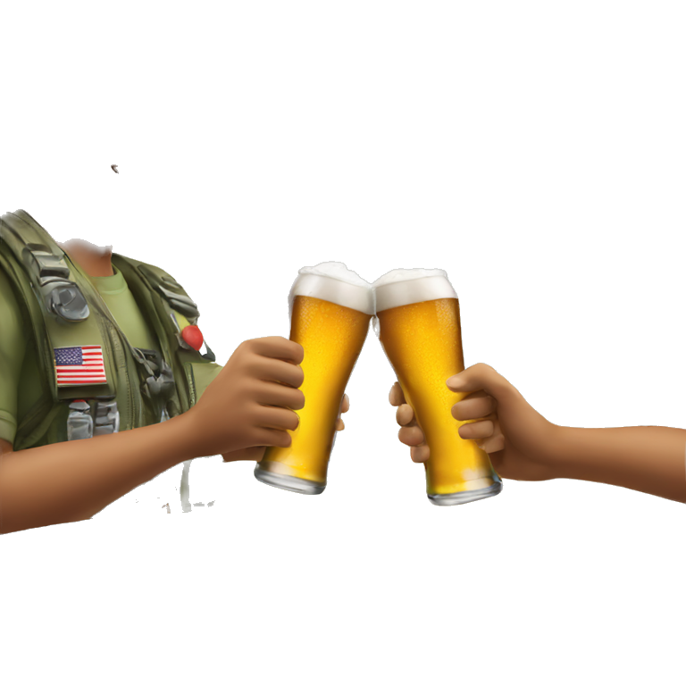 Two guys drinking beer on fighter jet emoji