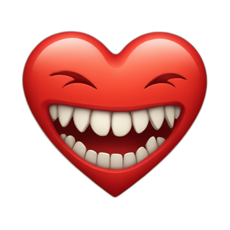 red heart with sharp teeth emoji