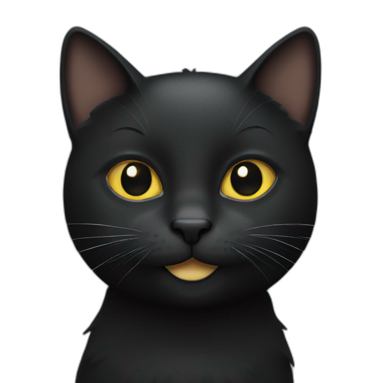 black cat,smiling emoji