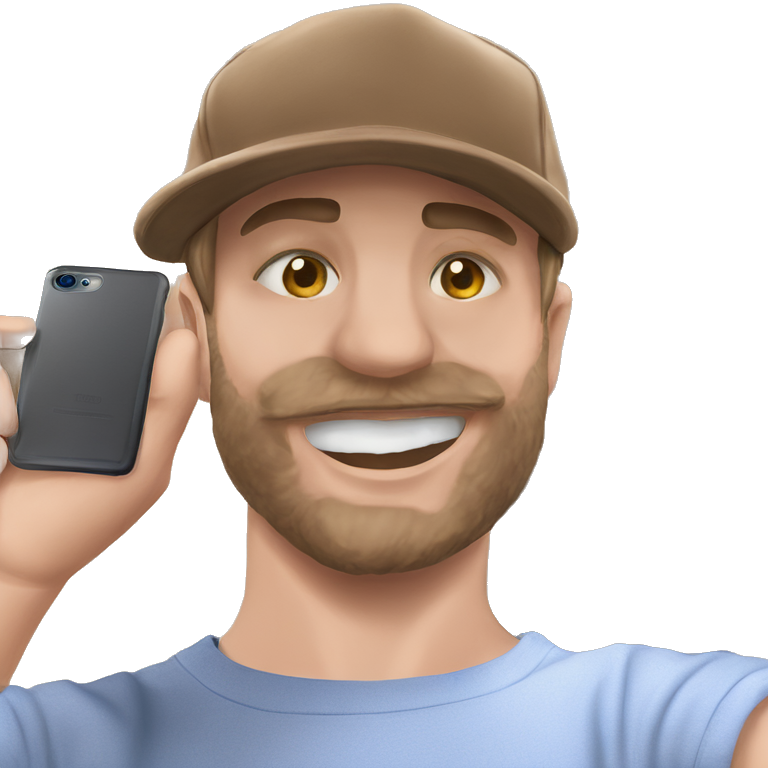 male with phone selfie. emoji