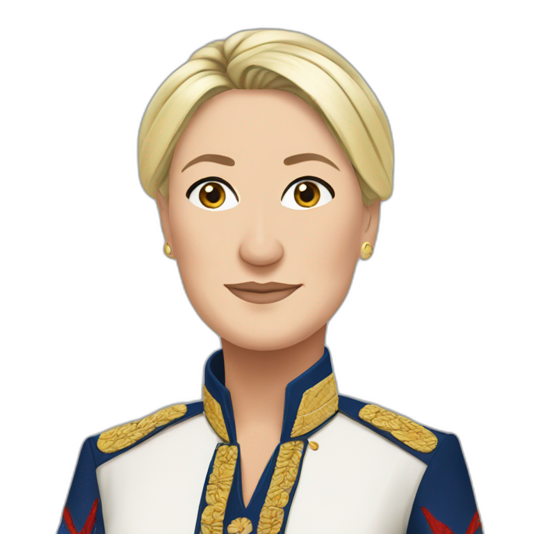 Marine Le Pen in a traditional African dress emoji