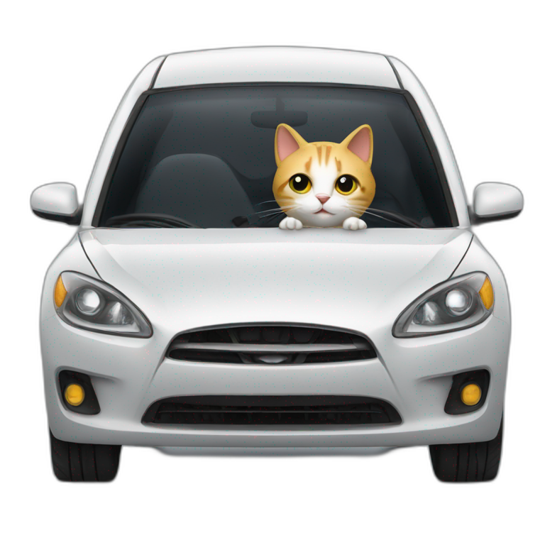 Cat drive a car emoji