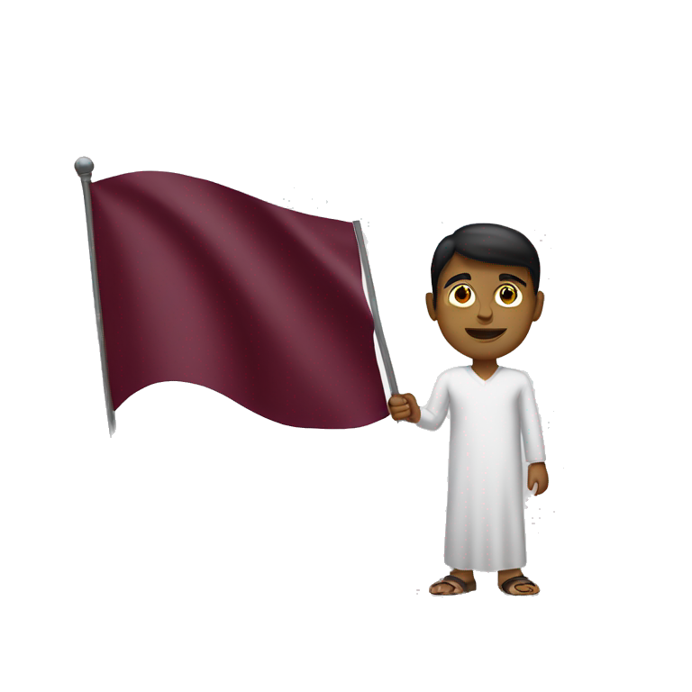 someone holding qatari flag emoji