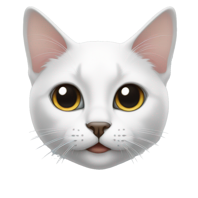 White and black cat with black point on the nose emoji