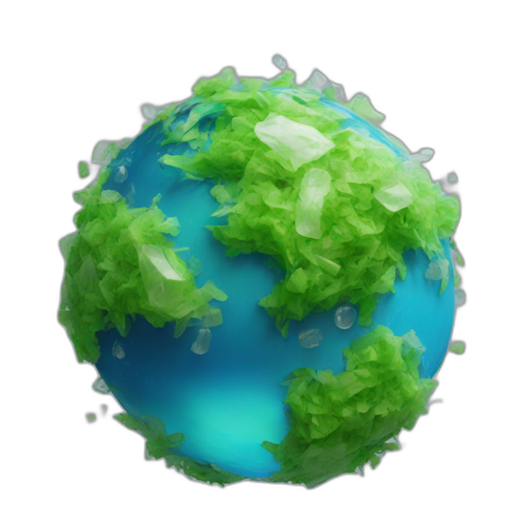 the earth in plastic waste emoji