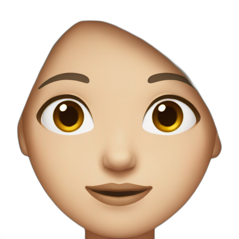 White girl dark brown hair emoji