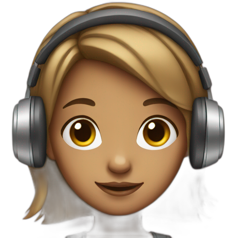 Girl wearing headphones emoji